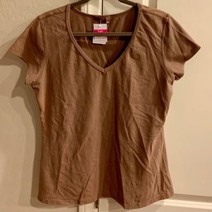 NWT FRESH PRODUCE LIGHT CHOCOLATE BROWN SIZE XL VNECK SHORT SLEEVE T-SHIRT